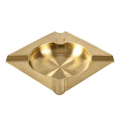 China Luxury Metal Accessories Smoking Table Square Shape Outdoor Indoor Copper Metal Copper Cigar Ashtray for sale