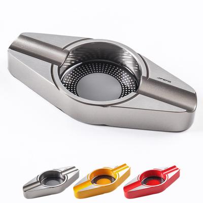 China Hot Selling Cigar Ashtray New Arrival Accessories Ashtrays Luxury Smoking Cigars Alloy Metal Cigar Ashtray With Custom Logo for sale