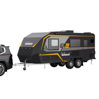 China Outdoor travel Australian standard fixed roof motorhome with kitchen and bedroom off road travel trailer chinese supplier caravans for sale