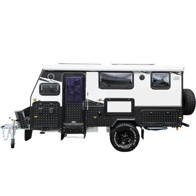 China Outdoor Vehicle Tractor Offroad Travel Caravans With Strength Chassis Camper Trailers Outdoor Shower And Kitchen RVs for sale