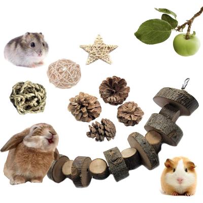 China Sustainable Rabbit Chew Toys, Natural Wooden Pet Bunny Tooth Chew Toys Organic Apple Grass Cake Ideal For Rabbit, Chinchilla, Guinea Pigs, Hams for sale