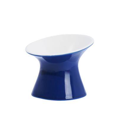 China Anti Vomiting Tilted Elevated Raised Ceramic Pet Food Bowl For Cats Small Dogs MH0987R for sale