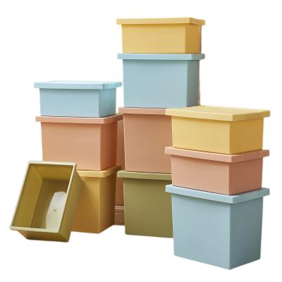 China The contemporary white plastic storage box with handle with barrel cover pp storage plastic sundries clothes baskets toys for sale