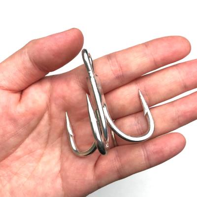 China Wholesale Needle Point 2000pcs Hook High Carbon Steel Big Fish Fishing Lure Hooks 6X High Reinforce Treble Hook for sale