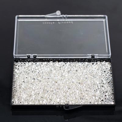 China Factory direct sale Mosanli round stone 0.8-1.5mm luxury extremely white moissanite gravel wholesale moistening for sale