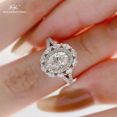 China Wholesale Natural Diamond Ring 1ct-5ct D GH VVS 10K14K18K Romantic Golden Cut Moissanite Diamond Oval Luxury Wedding Ring for sale