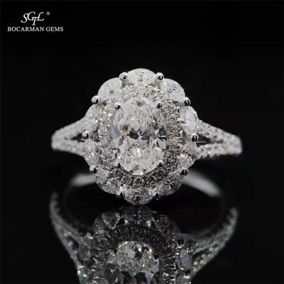 China 1ct-5ct D GH VVS 10K14K18K Romantic Oval Cut Gold Ring GRA Moissanite Luxury Jewelrycan Be GIA Natural Customized Diamonds for sale