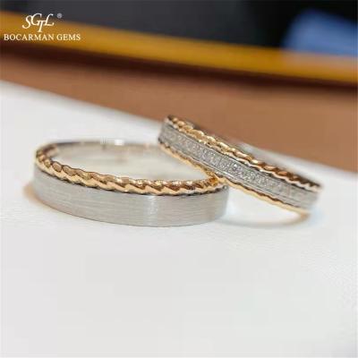 China FASHIONABLE 18K Gold Diamond Pair Ring Natural Rose Gold And White Golddiamond Wedding Ring for sale