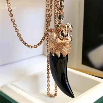 China Other New 18K Gold Inlaid Natural Black Agate Masterfully Lion Head Pendant Men Carved To Order A Variety Of Styles for sale