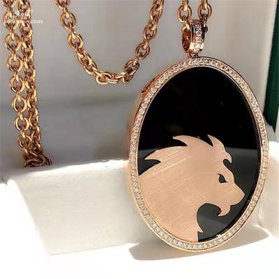 China Other New 18K Gold Men's Pendant Inlaid With Natural Diamond Masterful Lion Head Can Be Customized With Various Styles Pendant for sale