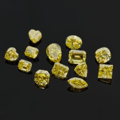 China Jewelry making yellow moissanite bare stone green certificate size cut code matching yellow moissanite for sale