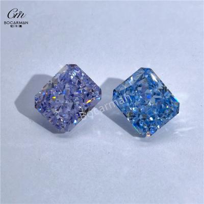 China Production Of Jewelry Simulated Diamond Used In Making Jewelry Rectangular Chamfered Light Blue Diamond High Imitation Diamond for sale