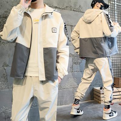 China CS04M Spring Autumn fashion QUICK DRY young men's student sweater jacket pants sports leisure suit two-piece set for sale