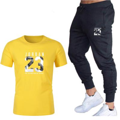 China CS13 Pullover Formal Popular Men's Casual Trouser Cropped Sweatpants And Hoodie Set Short Sleeve Shirt Pants Clothes 2 Pieces Set Suit for sale