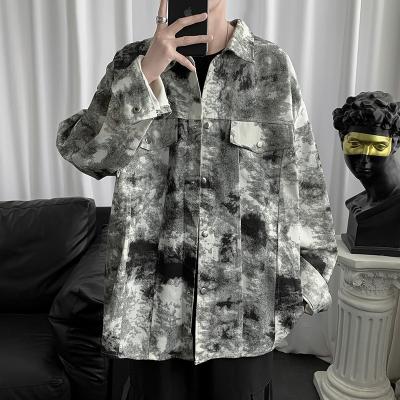 China Wholesale Men's Work Breathable Custom Logo Vintage Dye Tie 3CB12 Full Long Sleeve Shirt For Stylish Men for sale