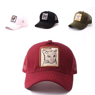 China Hot Selling New Design Sublimation Embroidery Printing Animal Running Ponytail Hot Sale Gorras Gorros Mesh Cotton Trucker Hat COMMON Sport Hat for sale