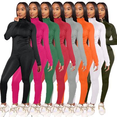 China New Arrival Lady 2 PCs Breathable Jogging Workout Tracksuit Long Sleeve Bodycon Autumn Women Sweat Suits Two Piece Set for sale