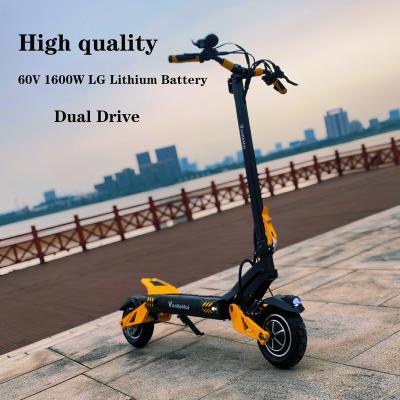 China OEM unisex electric scooter 1600W big motor two wheel lithium certificate 60V 32AH EEC COC double drive electric scooter for sale