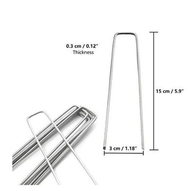 China Other Galvanized U Shaped Turf Nails Staples Landscape Turf Clip Metal Garden Stake Ground Stakes Tent Pegs for sale