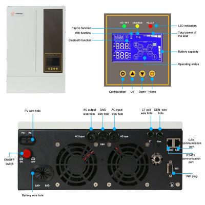 China High Frequency Solar Power System Single Phase Home Series Off Grid Inverter 3kw 3.6kw 5Kw 5.5Kw Solar Hybrid Solar Inverter for sale