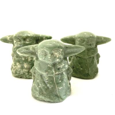 China China Wholesale Natural Gemstone Hand Carved Baby Yoda Crystal Crafts Yoda Sculpture Crystal for Healing for sale