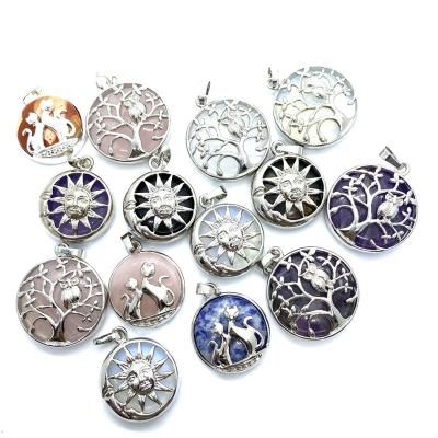 China New Style Wholesale Cute Different Shape Natural Crystal Pendant Round Crystal Pendants All Material for sale