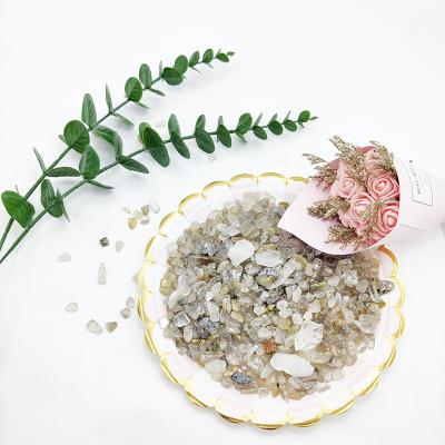 China wholesale natural crystal therapy quartz crystal gravel polished stone rutilated crystal gravel from Europe for sale