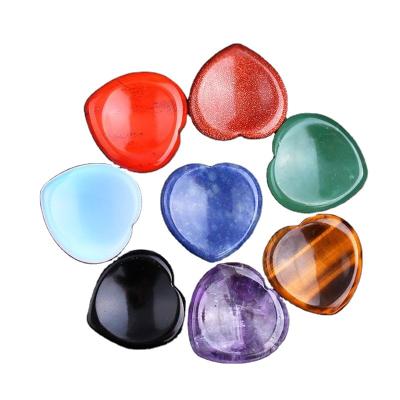 China Wholesale Different Crystal Material Worry Stone China Heart Palm Polishing Stone For Healing for sale