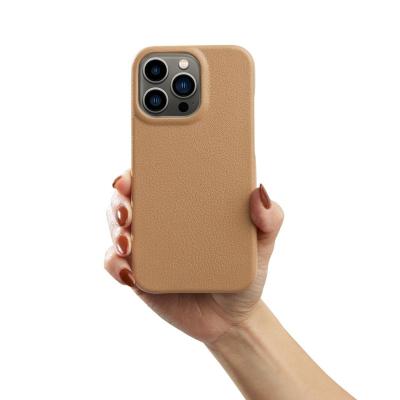 China Shockproof Compatible Flexible Edged Full Suede Microfiber Grain Phone Leather Case For iPhone 11/12/13/14 for sale