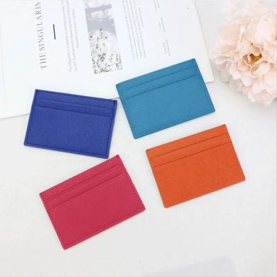 China Vintage Custom Logo Personalize Letter Slim Wallet Low MOQ PU Leather Card Holder for Unisex for sale