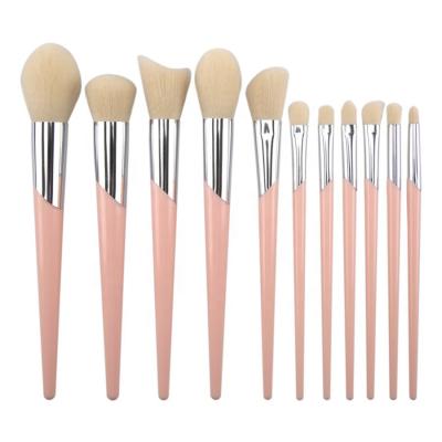 China Angular Blush Private Label Professional 11 PCS Makeup Brush Set for sale