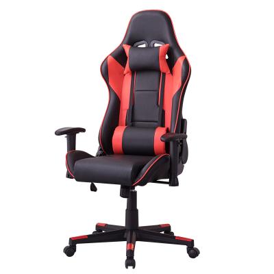 China Convertible Gamer Computer Chair Massage PU Leather Led RGB Purple Black White Pink Scorpion Racing Gaming Chair With Footstool for sale