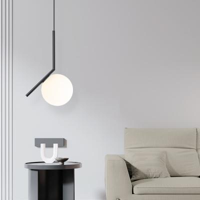 China Modern Italian Minimalist Black Dining Room Living Room Nordic Small Small Droplight Nordic Contracted Single Head Bedside Droplight for sale