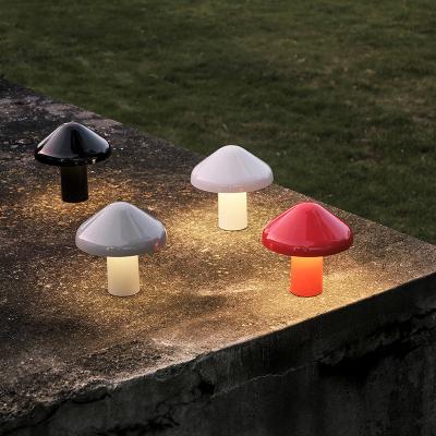 China Modern Creative Nordic Danish Bedside Lamp Mushroom Designer Girl Living Room Bedroom Creative Portable Outdoor Lamp for sale