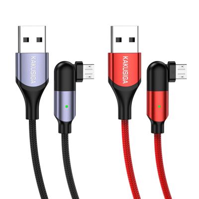 China 180 Degree Rotation KAKUSIGA USB to Micro Cable 180 Degree Rotation 2.4A USB Cabo Nylon Braided Quick Charging Cable for sale