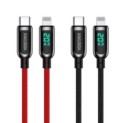 China KAKUSIGA fast charging speed type-c to lightning palladium 20w fast charging cable nylon braided cable for iphone ipad for sale