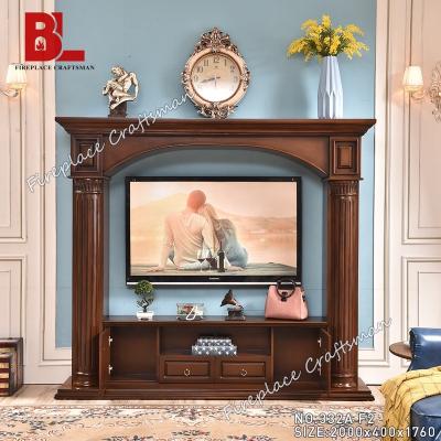 China Modern European Simple Style Adjustable Classic Elegant Design Solid Wood White Fireplace TV Stand (Height) for sale