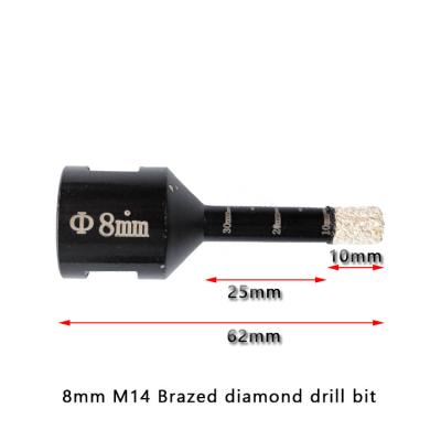 China Drilling Holes TACAR 8MM Diamond Bit Vacuum Welded Drilling All Through Diamond Welded Hole Saw Granite Tiles Granite Marble Core Bits for sale