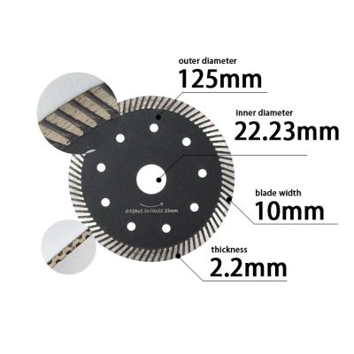 China TACAR125mm ceramic tile 6 inch turbo diamond saw blade cutting disc for ceramic tile marble and granite cutter for sale