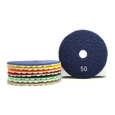 China 100mm Quick Polishing 3 Step Ceramic Marbl Floor Diamond Polish Polishing Pad for sale