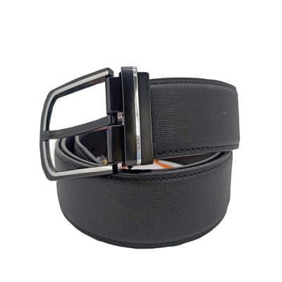 China J93121 Genuine Leather Genuine Leather Belt For Business Men Black Color Special Design On The Outside Reversible Alloy Buckle Belt for sale