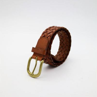 China New Arrival J400015-1 2020 Comfortable Braided Male Leather Belt For Casual Style Comfortable Function Cow Leather Outdoor for sale