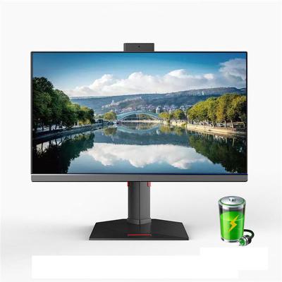 China Build In Camera 23.8 Inch LED Monitor PC All In One UPS Built-in Battery All In One PC Aio Desktop Computer for sale