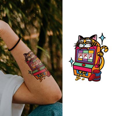 China Herbal Flower Temporary Arm Slot Machine Tattoo Sticker For Man Women Water Temporary Full Transfer Hand Tattoo Stickers for sale