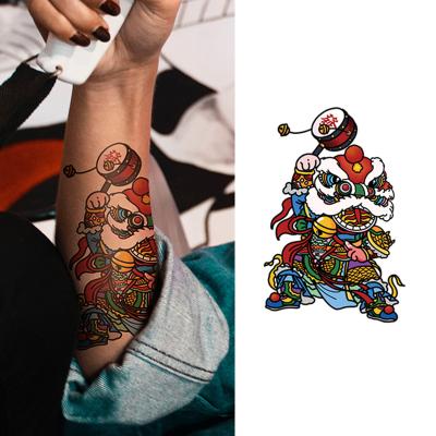 China Water Body Temporary Realistic Temporary Full Transfer Hand Tattoo Printing Ink Dancing Lion Permanent Tattoo Stickers For Kids for sale