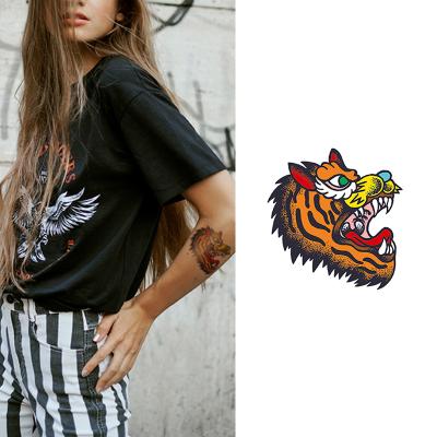 China Tiger Old School Arm Hand Body Temporary Tattoo Stickers Temporary Realistic Cute Water Transfer Tattoo Ink Printing Body Stickers for sale