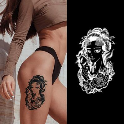 China Custom Temporary Hanna Tattoo Sticker Stencil Hand Tattoo With Flower Logo Black Bag Green Waterproof Vinyl PVC Tattoo Sticker for sale