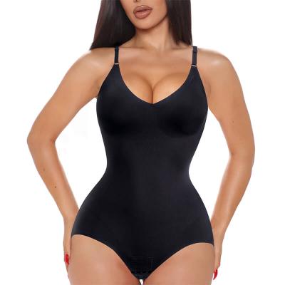 China Antibacterial Tummy Control Jumpsuit Thong Women Full Body Shapewear Plus Size Slim Body Shaper for sale