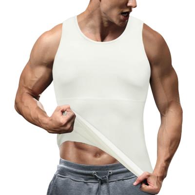 China Wholesale White Men Antibacterial Compression Knit Tummy Control Waist Cincher Underwear Shapewear Slimmg for sale