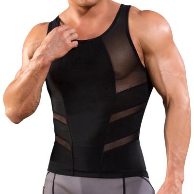 China QUICK DRY Tank Tops Slimming Waist Trimmer Men Underwear Belly Shaper Vest Strapless Slimming Black for sale